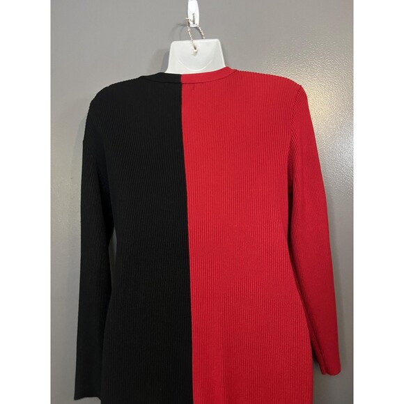 Almost Famous Sweater Dress Womens 3X Red Black Colorblock Button Front - Picture 7 of 13